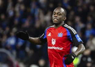 Jean-Luc Dompe (Hamburger SV #7) . (DFLDFB REGULATES PROHIBIT ANY USE OF PHOTOGRAPHS as IMAGE