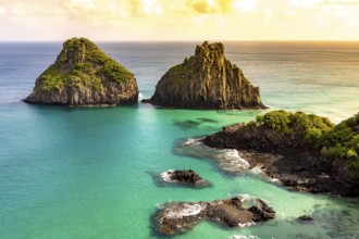 Fernando de Noronha, Brasil. Turquoise water around the Two Brothers rocks, UNESCO World Heritage