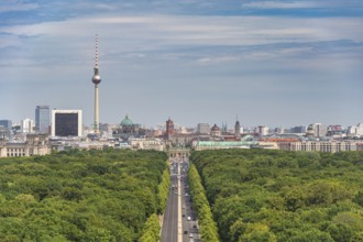 Berlin Germany, high angle view city skyline at Brandenburg Gate and Tier Garden