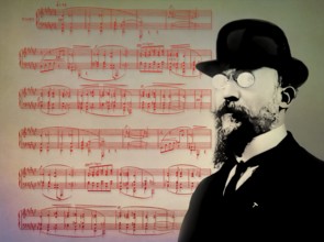 Erik Satie, 1866 – 1925, a French composer and pianist, notesheet for Deuxième Sarabande, digitally