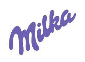 Nach links gedreht, Milka Logo 1962, Lebensmittel, Historisches Logo von 1962