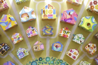 Colourful paper house art made at Creativeworld Frankfurt