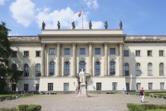 Berlin, Germany, July 20, 2024, historic main building of Humboldt University with Helmholtz