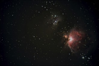 Long exposure of the Orion Nebula (M 42) in the winter sky