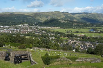 View of Stirling and the Wallace Monument, Stirling Castle, Stirling, Scotland, United Kingdom,