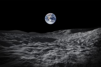 An image of a space view to our planet earth from moon