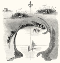 The fleet of Estêvão da Gama attacking the Ottoman fleet in its harbor at Suez, Gulf of Suez, 16th