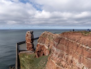 47 metre high surf pier, made of red sandstone Lange Anna, Heligoland, North Sea, Pinneberg