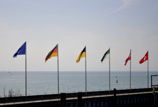 On Lake Constance, 6 flags, Europe, Germany, Baden-Württemberg, Austria, Switzerland, Lake