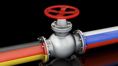 Symbolic image on the subject of natural gas supplies from Russia to Germany