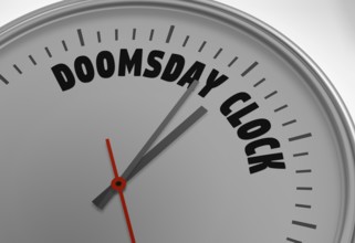 An image of the doomsday clock 100 seconds to twelve