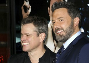 Matt Damon and Ben Affleck at the Los Angeles premiere of 'Live By Night' held at the TCL Chinese