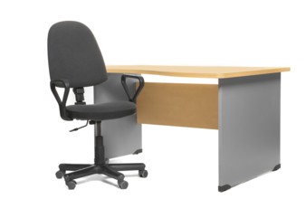 Office desk and chair. Isoalted on white