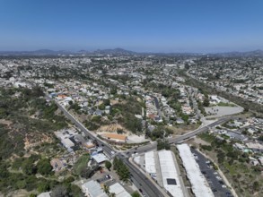 Aerial view of residential houses and condos in South San Diego neighborhood, California, USA,