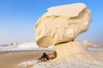 White Desert at Farafra in the Sahara of Egypt. Africa