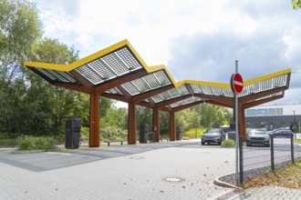 Fast charging station with 300KW charging points in the Ruhr area near Bochum, Germany, Europe