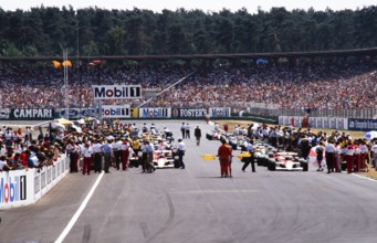 Formula 1 starting grid for the German Grand Prix on the Hockenheimring race track on 29 July 1990
