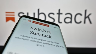 Stuttgart, Germany, 12-19-2022: Mobile phone with webpage of US subscription company Substack Inc.