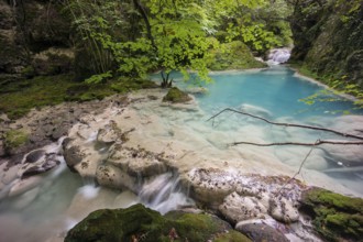 Nacedero del rio Urederra, parque natural de Urbasa-Andia, comunidad foral de Navarra, Spain,