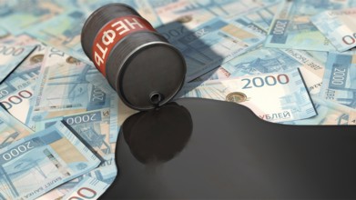 Symbolic image on the subject of oil and Russia