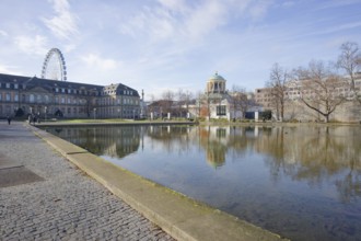 Eckensee in the castle park, castle, park, municipal park, Stuttgart, Germany, Europe