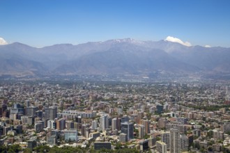 Santiago de Chile, Chile, November 28, 2015: Skyline as seen from the Cerro San Cristobal, South