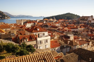 View over the old town and world heritage site Dubrovnik, Ragusa, Dalmatia, Croatia, Europe