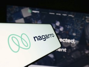 Stuttgart, Germany, 08-20-2023: Mobile phone with logo of information technology company Nagarro SE