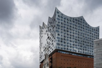 Hamburg, Germany, August 4, 2019: Elbphilharmonie or Elbe Philharmonic Hall in the HafenCity
