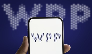 Dhaka, Bangladesh- 5 Dec 2024: WPP logo is displayed on smartphone. WPP plc is a British