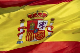 National flag, flag of Spain, close-up, full size