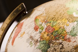 close up old globe