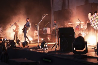 WROCLAW, POLAND - JUNE 21, 2022: Concert band Kings Of Leon. In the picture vocal Caleb Followill.