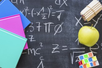 School board with math calculations