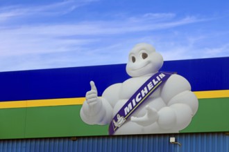 Bibendum or Michelin Man, the official mascot of the French Michelin tire company, founded in 1889.