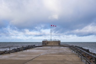 Pier on the Baltic Sea coast in Warnemünde