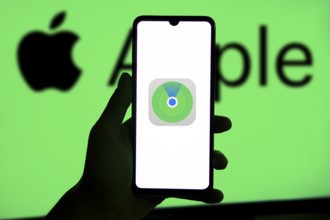 Apple Find My iphone logo on smartphone