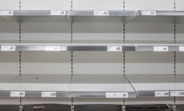Empty Supermarket Shelves After Panic Buying During The Coronavirus Pandemic