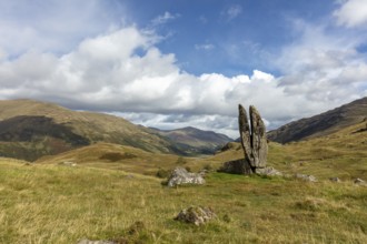 Fionn's Rock, also Praying Hands of Mary, according to legend split by Celt Fingal, also Fionn mac