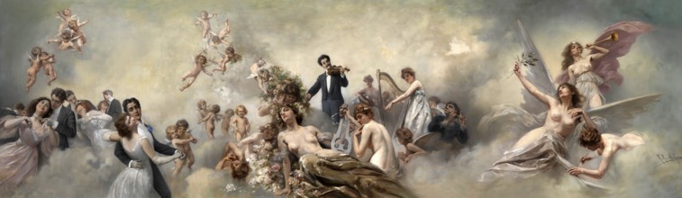 Johann Baptist Strauss II, 1825 – 1899, Austrian composer and violinist, at the Court Ball, by von