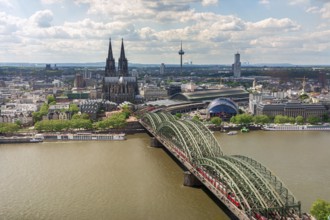 COLOGNE, GERMANY - MAY 12: Cityscape of Cologne, Germany on May 12, 2019. View from Triangle tower