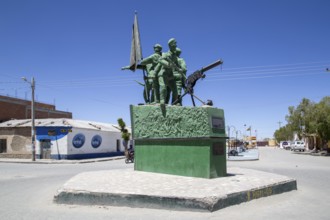 Uyuni, Bolivia, October 31, 2015: Monument for the hereos of the war El Chaco, South America