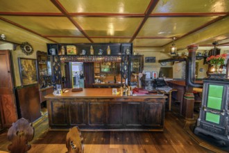 The bar in the Gasthof Adler, heritage-protected historic country inn, built around the year 1500,