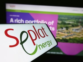 Stuttgart, Germany, 10-30-2023: Cellphone with logo of Nigerian oil company Seplat Energy plc in