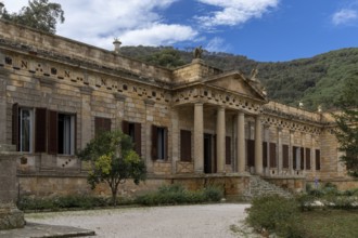 Portoferraio, Italy, 14 November, 2023: exterior view of the entrance hall and foyer of Villa San