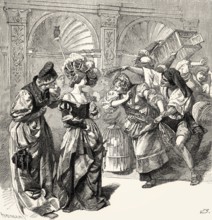 Fishers and bird-catchers, Florentine carnival, Faust II, first act, by Johann Wolfgang von Goethe