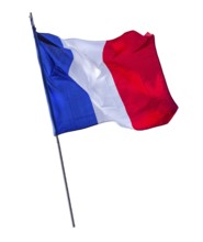 Isolated French Flag On A Pole