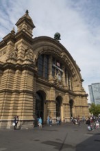 Frankfurt, Germany, September 1, 2015: Passengers outside the main building of the train station,
