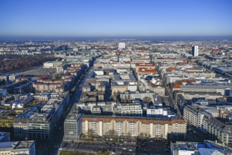 Aerial view, Charite Tower, Bettenhaus, Reichstag, Brandenburg Tor, Holocaust Memorial,