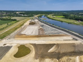 Haltern-Marl, North Rhine-Westphalia, Germany - Lippe, flood protection in the